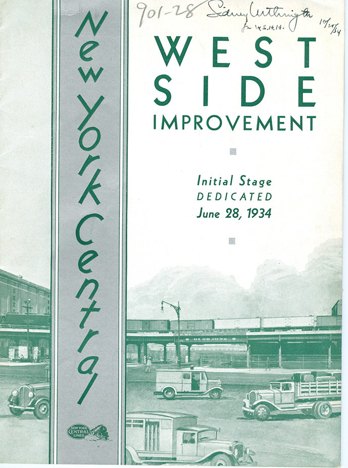 A green and white West Side Improvement Pamphlet from 1934