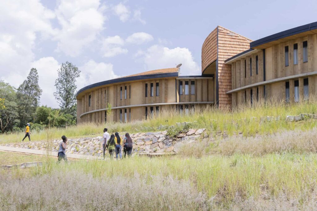 Exterior of a building on the Rwanda Institute for Conservation Agriculture campus.